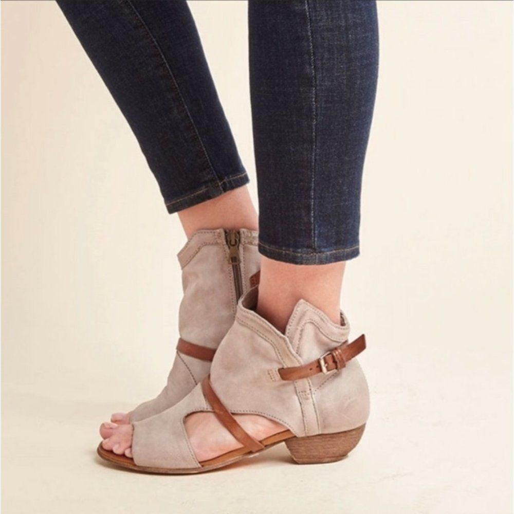 Miz Mooz carter ankle booties US9 EU40 BoxU Bone leather Peep toe